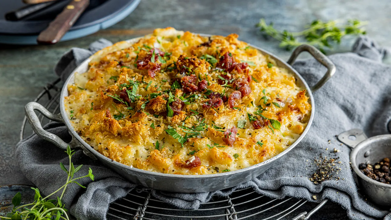Mac and cheese med bacon